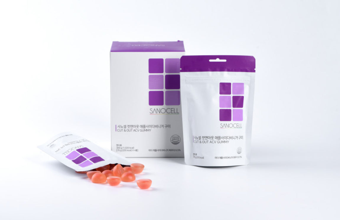 사노셀 컷앤아웃 애플사이다비니거 구미 4box (Cut&Out Apple Cider Vinegar GUMMY)