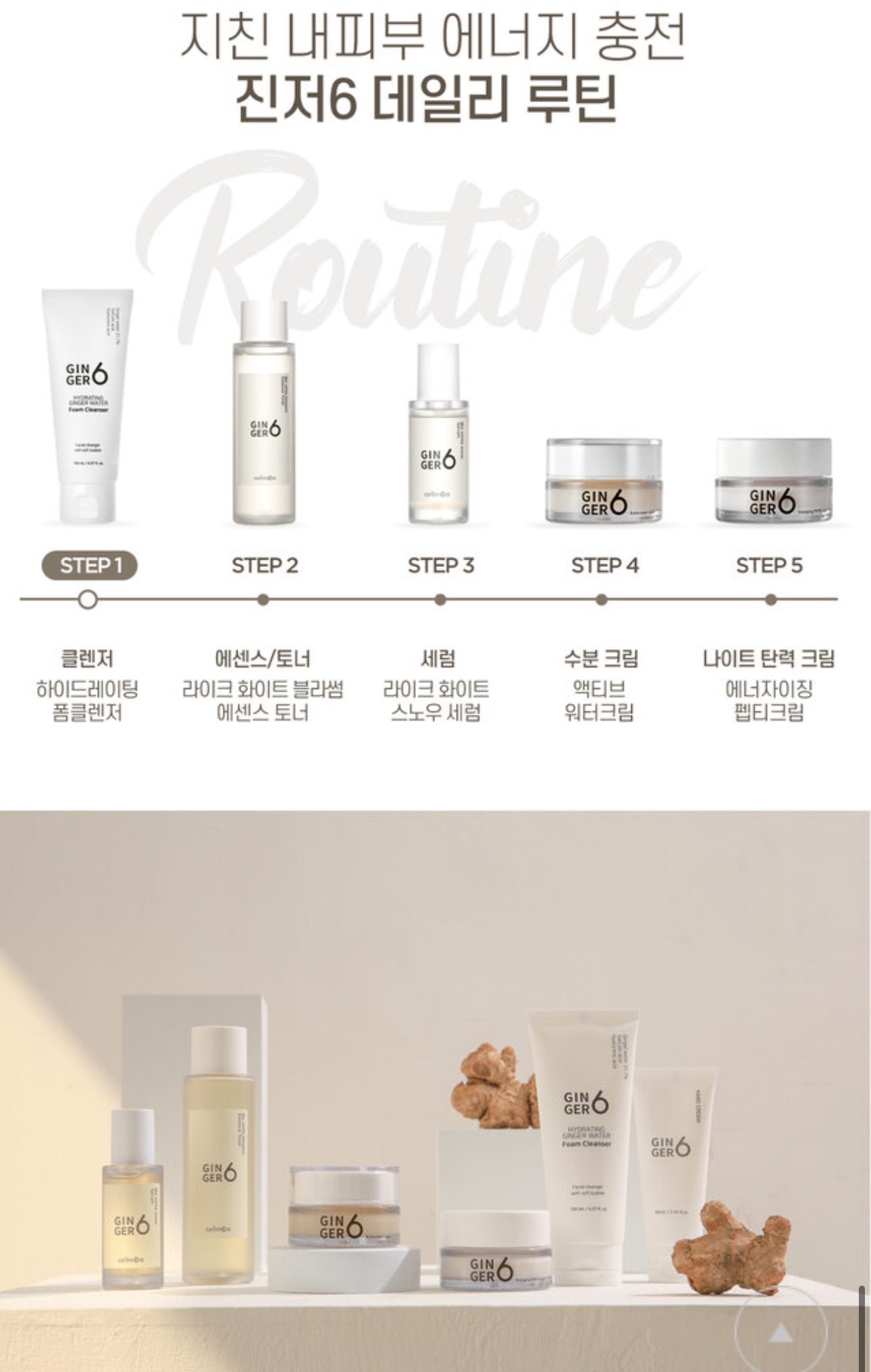 Ginger6 x Amberfit skincare gift set (진저식스 5종세트)
