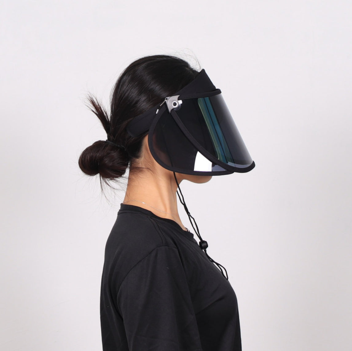자외선차단모자 썬캡 99.9% UV 햇빛차단 투명 썬바이저 2개 (검정) Suncap, Solar visor hat 2sets (black)