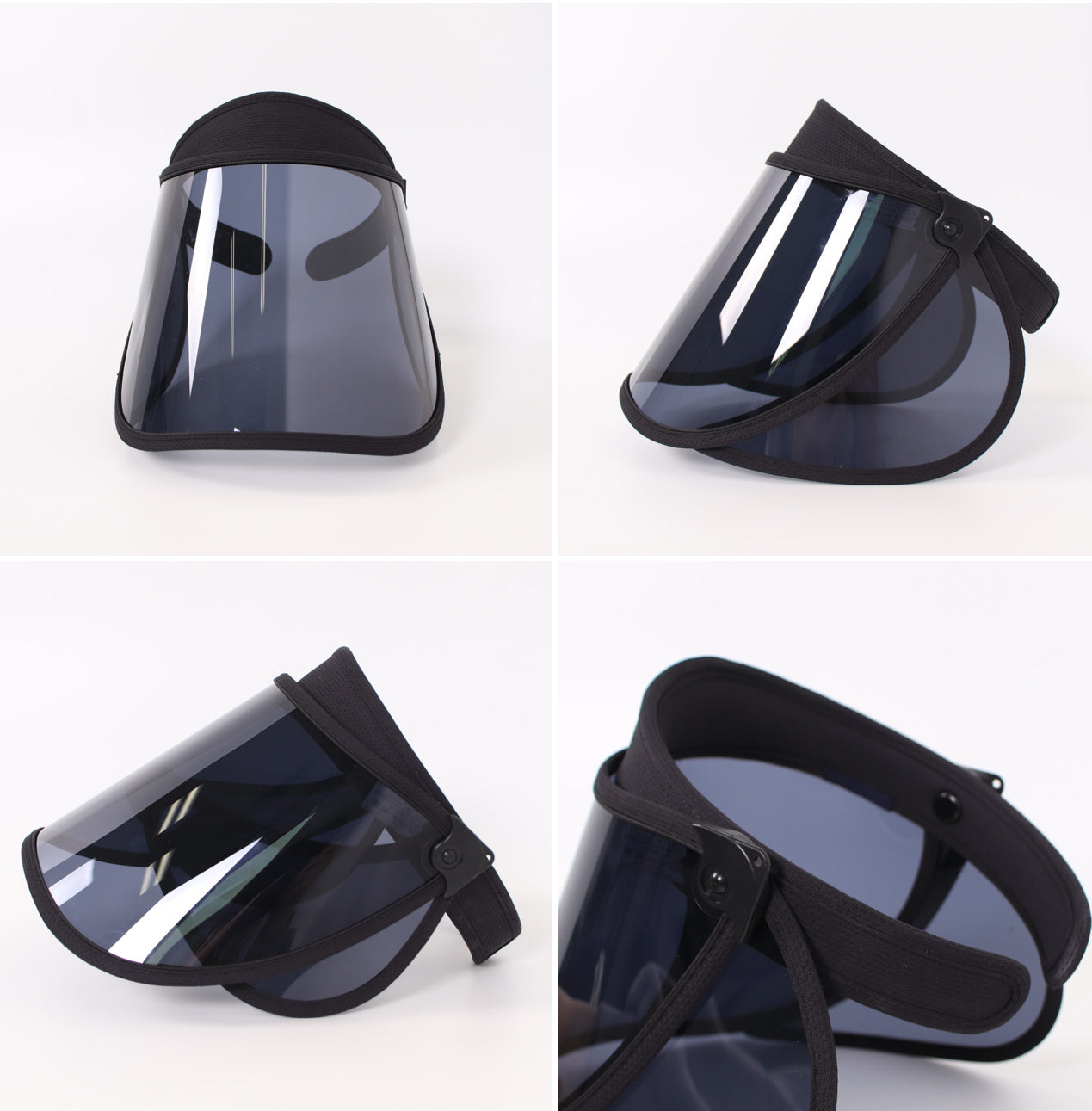 자외선차단모자 썬캡 99.9% UV 햇빛차단 투명 썬바이저 2개 (검정) Suncap, Solar visor hat 2sets (black)