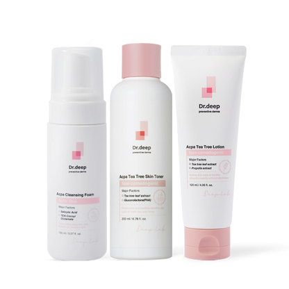 닥터딥 아크파 트러블 3종 SET (클렌징+토너+로션) 여드름, 복합성, 민감성 피부