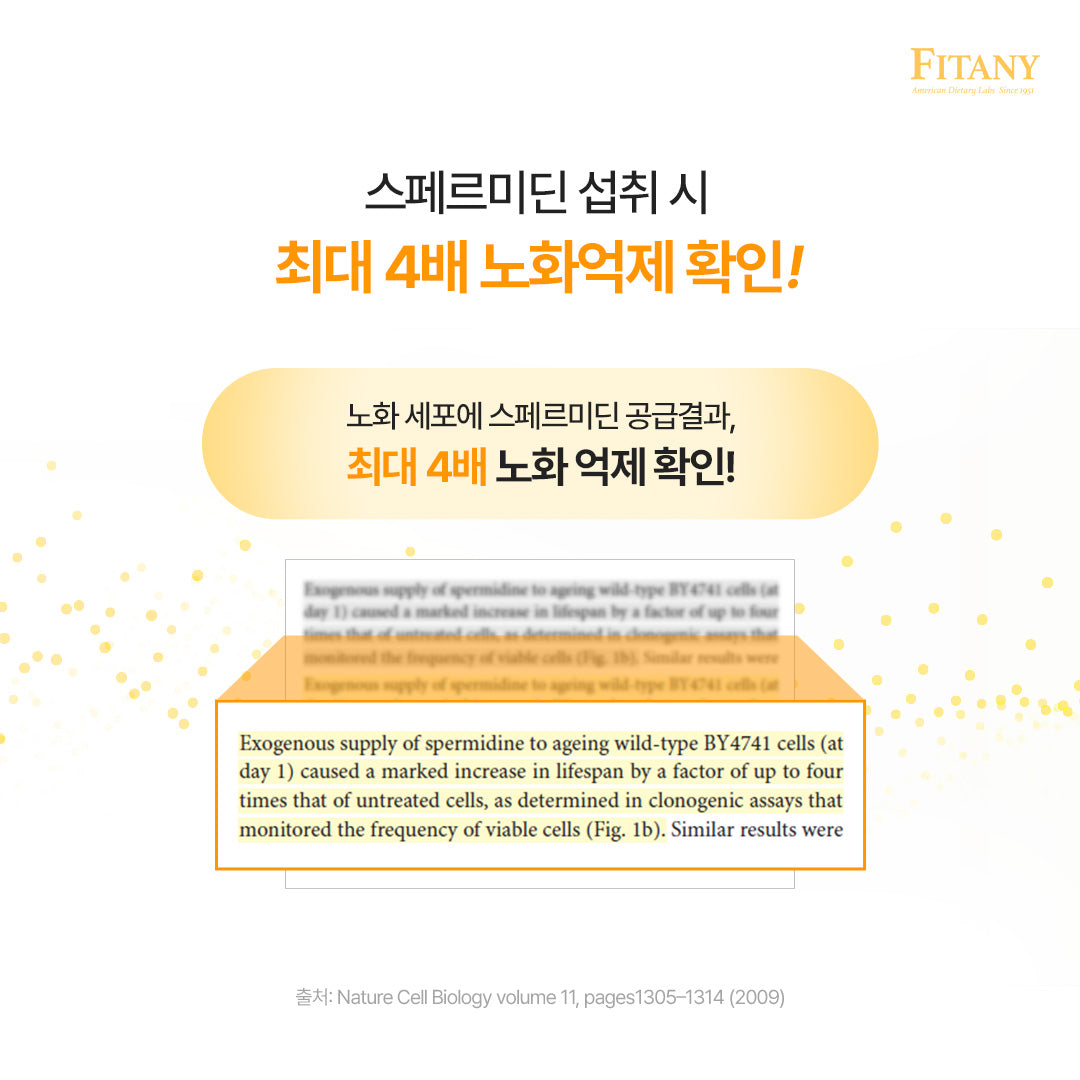 [1박스 30정] 피타니 오토파지딘 저속노화 세포청소 스페르미딘