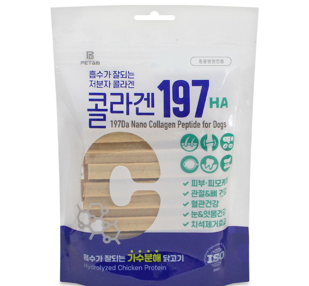 저분자 콜라겐197HA 반려견 영양스틱 Nano Collagen Peptide sticks chews for dogs Made in Korea (Large 1bag)