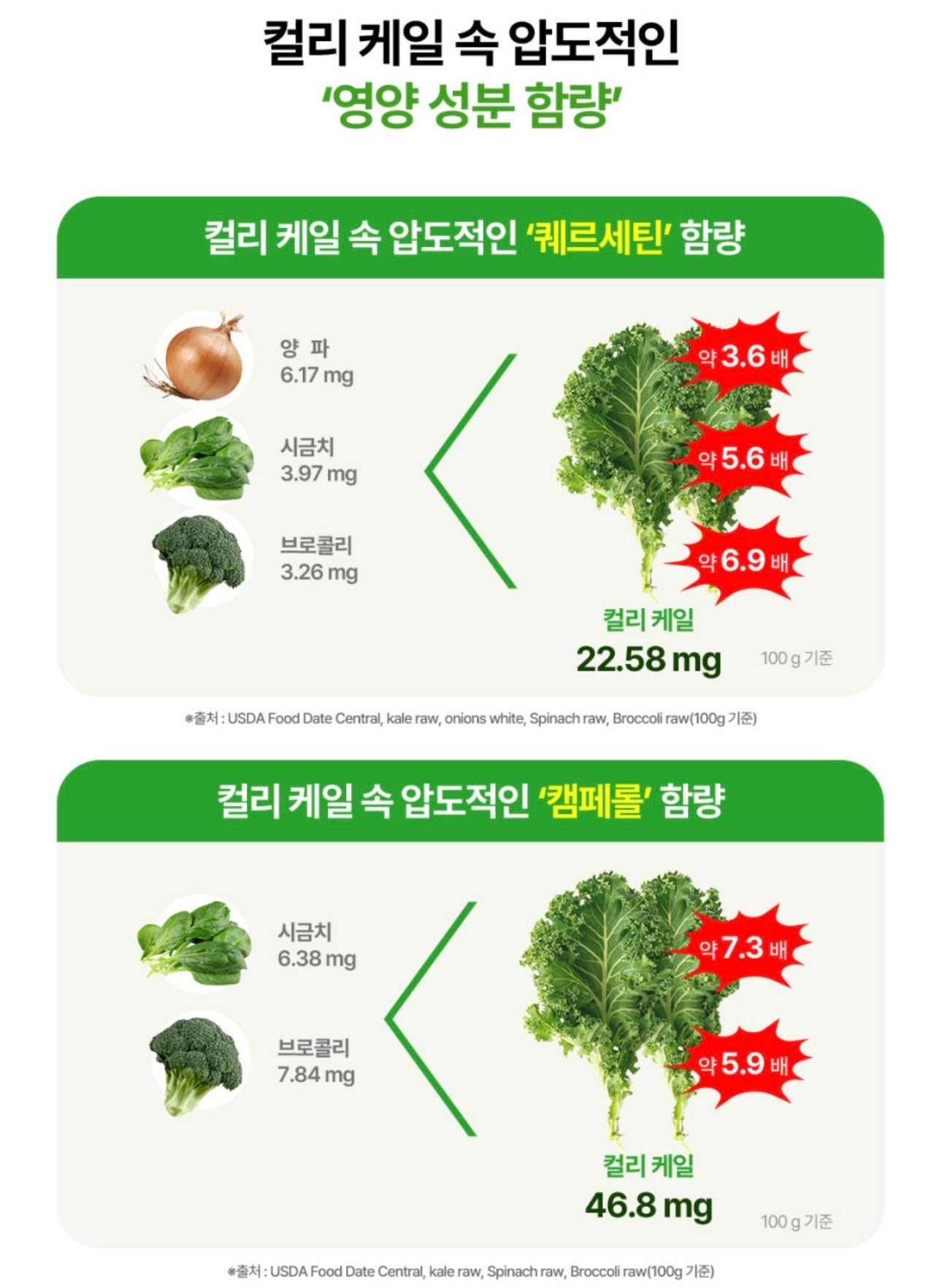 [5박스 150포] 피타니 100% 미국산 유기농 컬리 케일 글루코시놀레이트 저온진공건조 파우더 분말
